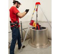 Heavy-Duty Sewer Lifting Tripod, Confined Space Rescue System with Self-Locking Device, Ideal for High-Altitude Work, Safety Bracket Kit for Protection