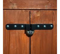 Heavy Duty Shed Lock Hasp & Staple - Black Powder Coated Mild Steel, Maximum Padlock Protection, Anti-Theft Security for Sheds, Gates & Garages - Fixings & Drill Bit Included (Padlock Not Supplied)