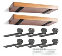 Heavy Duty Shelf Bracket, Rustic Floating Shelf Bracket for Shelves Wall Mounted, 8Pcs Industrial Black Shelf Brackets, 3.9inch