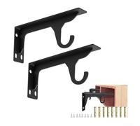 Heavy-Duty Shelf Brackets for Cabinets & Storage - 110 kg Load Capacity, Rust-Proof Painted Cold-Rolled Steel, 38.5 x 12 x 4 cm, for Easy Install(Black)