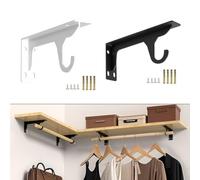 Heavy-Duty Shelf Brackets for Cabinets & Storage - 110 kg Load Capacity, Rust-Proof Painted Cold-Rolled Steel, 38.5 x 12 x 4 cm, for Easy Install(White)