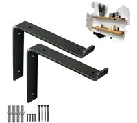 Heavy Duty Shelf Brackets Rustic Scaffold Board Shelving Industrial Iron/Steel Metal (Pair) by BMF Direct®