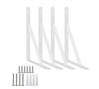 Heavy Duty Shelf Brackets Triangle Shelving Brackets Right Angle Wall Mounted Shelf Supporters White 12 Inch Set of 4