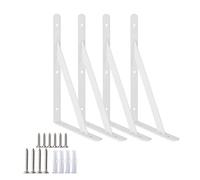 Heavy Duty Shelf Brackets Triangle Shelving Brackets Right Angle Wall Mounted Shelf Supporters White 8 Inch Set of 4