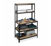 Relaxdays Heavy-duty shelving unit with workbench