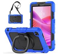 Heavy Duty Shockproof Case Compatible with Lenovo Tab One 8.7 inch/K9 TB305FU 2025,3-Layer Hybrid Full-Body Shockproof Cover, W 360° Rotatable Handle Bracket+Shoulder Strap (Blue)