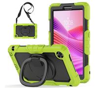 Heavy Duty Shockproof Case Compatible with Lenovo Tab One 8.7 inch/K9 TB305FU 2025,3-Layer Hybrid Full-Body Shockproof Cover, W 360° Rotatable Handle Bracket+Shoulder Strap (Green)