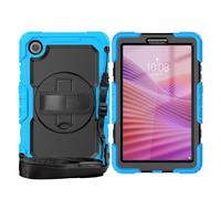Heavy Duty Shockproof Case Compatible with Lenovo Tab One 8.7 inch/K9 TB305FU 2025 Kids Case,Rugged Dropproof Protective Cover W Screen Protector+Rotating Stand+Handle+Strap (Light Blue)