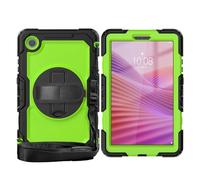 Heavy Duty Shockproof Case Compatible with Lenovo Tab One 8.7 inch/K9 TB305FU 2025 Kids Case,Rugged Dropproof Protective Cover W Screen Protector+Rotating Stand+Handle+Strap (Green PC)