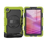 Heavy Duty Shockproof Case Compatible with Lenovo Tab One 8.7 inch/K9 TB305FU 2025 Kids Case,Rugged Dropproof Protective Cover W Screen Protector+Rotating Stand+Handle+Strap (Green)