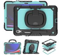 Heavy Duty Shockproof Case for Samsung Galaxy Tab S10 Lite 10.9 inch SM-X400/X406B 2025,3-Layer Hybrid Full-Body Shockproof Cover, W 360° Rotatable Handle Bracket+Shoulder Strap (LL PC)