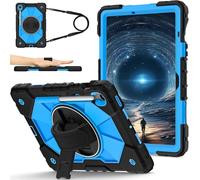 Heavy Duty Shockproof Kids Case for Samsung Galaxy Tab S10 FE/S10 10.9" SM-X520/X526B/X528U (2025),3 Layer Protective Case W 360 ° Rotating Handle Stand + Shoulder Strap (Blue PC)