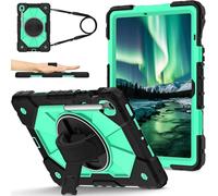 Heavy Duty Shockproof Kids Case for Samsung Galaxy Tab S10 FE/S10 10.9" SM-X520/X526B/X528U (2025),3 Layer Protective Case W 360 ° Rotating Handle Stand + Shoulder Strap (Light Green)