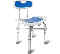 Heavy Duty Shower Chair with Back 550lb, Height Adjustable Bath Seat with EVA Pad, Anti-Slip Shower Bench Bathtub Stool for Elderly, Senior, Handicap & Disabled, Tool-Free Assembly