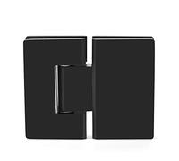 Heavy Duty Shower Glass Door Hinge,Solid One-Piece Precision Cast with 5mm Thick 304 Stainless Steel,Suitable for 5/16"-1/2" (8mm-12mm) Thick Frameless Bathroom Doors,Glass to Glass Mount,1 pc,Black