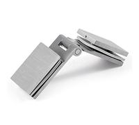 Heavy Duty Shower Glass Door Hinge,Solid One-Piece Precision Cast with 5mm Thick 304 Stainless Steel,for 5/16"-1/2" (8mm-12mm) Thick Frameless Bathroom Doors,Glass to Glass Mount,1 pc,Brushed Nickel