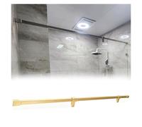 Heavy Duty Shower Glass Support Bar, Stabilizer Rod for Fixed Panel, Wall to Wall Door Support Arm Rail with Double Connectors, 140cm
