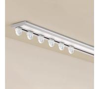 Heavy Duty Silent Ceiling Track for Room Divider UltraThin 5.2ft Sliding Ains Rail with Rolling Hooks Gray Ains Rod for Modern Interior Spaces