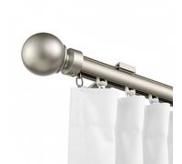 Heavy Duty Silent Curtain Rods 4.30m (14.1ft) Adjustable Wall Mounted Roman Rods for Privacy in Open Spaces Easy Installation Grey Finish