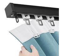 Heavy-Duty Silent Curtain Track with Rollers - Adjustable 50-600cm Curtain Rails for Windows Living Room Bedroom Home Office Room Divider Ceiling & Wall Mount