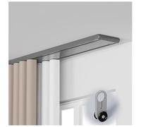 Heavy-Duty Silent Double Row Ceiling Curtain Track - Customizable Gray Room Divider Rail for Living Room Bedroom Hospital - 4.8m Long Ideal for Privacy and Space Management