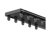 Heavy Duty Silent Double Track Ceiling Mount - Adjustable Aluminum Alloy Drop Rafor Living Room Bedroom Hospital - 80-500cm Lengths Black Ideal for Home & Commercial Use (370cm)