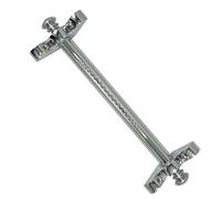 Heavy Duty Silver Stair Carpet Rods with Round Finials - 6 Pack, 44in/112cm Metal Runner Bars & Mounting Brackets for Indoor Stairway Carpet Fixing & Decoration