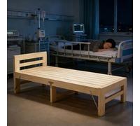 Heavy Duty Single Bed Frame with Wooden Slats, Portable Foldable Guest Bed, 40cm Tall Low Profile Economy Rollaway for Temporary Use