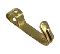 Heavy Duty Single Picture Frame Hooks - Wall Hooks For Hanging Frames, Mirrors, And Paintings - Brassed Finish - 24 Pcs