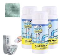 Heavy Duty Sink & Drain Unblocker, 2025 Toilet Unblocker, Wild Sink and Drain Cleaner Powder, Restroom Cleaning Foam Powder, All-Purpose Pipe Opener for Kitchen Bathroom Shower Restroom (3)