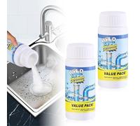 Heavy Duty Sink & Drain Unblocker, 2025 Upgrade Toilet Unblocker, Sink & Drain Cleaner Powder, Restroom Cleaning Foam Powder All-Purpose Pipe Opener for Kitchen Bathroom Restroom Shower (2PCS)