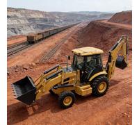 Heavy Duty Skid Steer Loader Backhoe with Front Loader and Rear Excavator - Compact Wheel Loader for Excavation, Material Handling and Construction