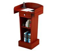 Heavy Duty Slanted Wooden Podium Stand with 2-Tier Storage & Drawer Adjustable Presentation Lectern for Public Speaking Classroom & Office Use