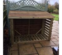 Heavy Duty Slatted Log Store - H180 cm - Min. Assembly Required Churnet Valley Garden Furniture Ltd Brown One Size