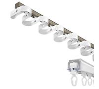 Heavy Duty Slide Ceiling Track - Water Wave Serpentine & Straight Rail Wall-Mounted Curtain Track System 1m-6m (Champagne 2m/6.6ft) with Tape Set for Smooth Gliding Curtains