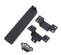 Heavy Duty Slide Latch with Padlock Hole for Wooden Fence Door Barn Shed Patio Security, Steel Mounting Brackets and Screws Included, Black Finish