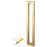 Heavy Duty Sliding Barn Door Handle Set - Contemporary Stainless Steel Pull Handle, Mounted Back to Back, All Installation Fittings Included