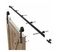 Heavy-Duty Sliding Barn Door Hardware Kit,Smooth and Quiet Double-Door Sliding Track,Easy-to-Install Wall-Mounted Track,Suitable for Both Indoor and Outdoor Use(120cm Orbit)