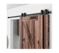 Heavy-Duty Sliding Barn Door Hardware Kit,Suitable for Indoor and Outdoor Track Wall-Mounted Installation,Featuring Smooth and Quiet Carbon Steel Double-Door Sliding Rails(350cm Orbit)