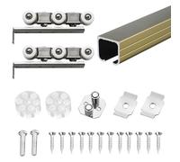 Heavy Duty Sliding Barn Door Hardware Kit, Wall Mount Track System, Easy to Install for Barn or Shower Doors, Fits 24 to 72 Inch Doors, Complete with Rail and Accessories