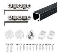 Heavy Duty Sliding Barn Door Hardware Kit, Wall Mount Track System, Easy to Install for Barn or Shower Doors, Fits 24 to 72 Inch Doors, Complete with Rail and Accessories