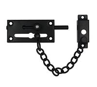Heavy Duty Sliding Bolt Gate Latch with Padlock Hole - Ideal for Wooden Fences Barn Doors & Yard Security - Black Finish 1pc