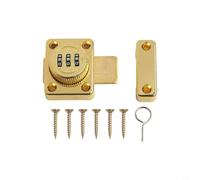 Heavy Duty Sliding Bolt Lock Combination Lock for Shed Door Garage Gate, Features Resettable Code and Anti Tamper Screws for Secure Locking (Gold)