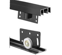 Heavy-Duty Sliding Closet Door Track for Triple Track program - Silent Glide Wheel Replacement Kit for Wardrobe, Barn & Glass Doors(110cm/43in)