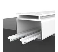 Heavy Duty Sliding Curtain Track System Ceiling/Wall Mount Room Divider Rods 1m-6m Adjustable Length for Privacy in Open Spaces 220cm/7.2ft (White-C 2 * 110cm)