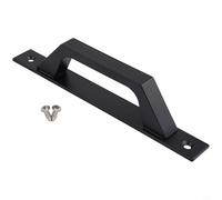 Heavy Duty Sliding Door Handle, Black Iron Style Gate Pull for Barns Garages Sheds and Closets, Aluminum Alloy Cabinet Handles with Smooth Edges for Interior(Black with base)