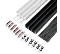 Heavy Duty Sliding Door Hardware Kit - Adjustable Aluminum Triple Track System for Wardrobes, Room Dividers & Cabinets - Black, 370cm/145.7in - Durable & Easy Install