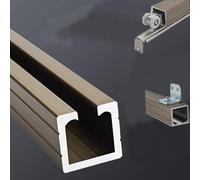 Heavy Duty Sliding Door Hardware Kit - Adjustable Track Rail for Patio & Bifold Doors Low Clearance Cuttable Single Rail 10.8ft Replacement Tracks
