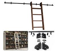 Heavy Duty Sliding Door Hardware Kit for Bookcase Carbon Steel Track System with Round Tube Roller and Ra Guide for Smooth Operation