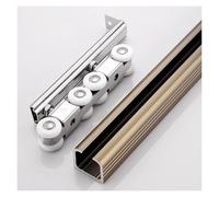 Heavy Duty Sliding Door Hardware Track Kit - Ceiling/Wall Mounted Barn Door System for Single/Double DoorsAluminum Box Rail Easy Installation Modern Design